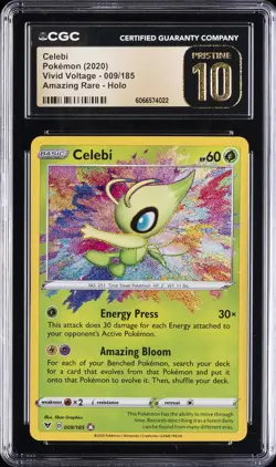 2020 POKEMON SWORD & SHIELD VIVID VOLTAGE #009 CELEBI CGC 10 PERFECT - Image 1