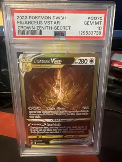 Pokemon 2023 Arceus VSTAR GG70 Full Art SR Crown Zenith GEM MINT PSA 10 - Image 1