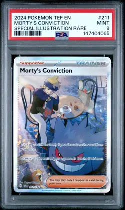 POKEMON MORTY'S CONVICTION 211/162 PSA 9 SIR TEMPORAL FORCES FULL ART MINT - Image 1