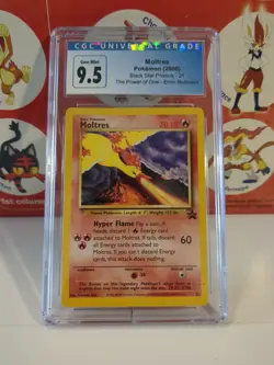 2000 POKEMON BLACK STAR PROMO #21 MOLTRES AOKI ERROR CGC 9.5 Gem Mint - Image 1