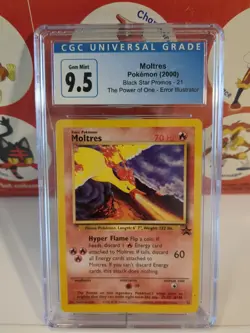 2000 POKEMON BLACK STAR PROMO #21 MOLTRES AOKI ERROR CGC 9.5 Gem Mint - Image 3