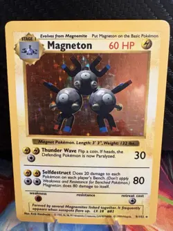 Magneton 9/102 Shadowless Holo MP Base Set Pokemon WOTC 1999 - Image 1