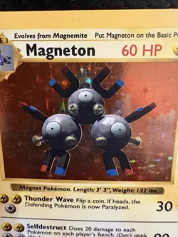 Magneton 9/102 Shadowless Holo MP Base Set Pokemon WOTC 1999 - Image 2