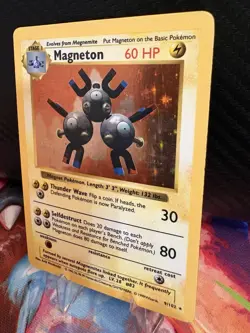 Magneton 9/102 Shadowless Holo MP Base Set Pokemon WOTC 1999 - Image 3