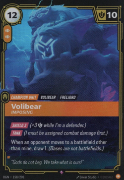 Riftbound League Of Legends Origins Foil Card OGN 158 Volibear Imposing - Image 1