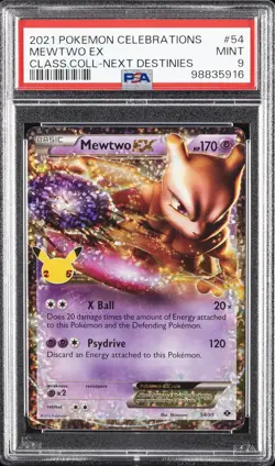 2021 POKEMON CELEBRATIONS CLASSIC COLL #54 MEWTWO EX PSA 9 - Image 1