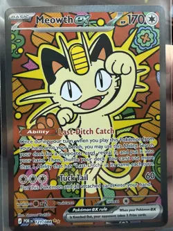 Meowth EX SIR Full Art Holo Rare Pokemon TCG Card 121/088 Perfect Order - Image 1