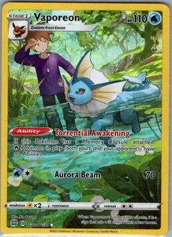 Vaporeon TG02/TG30 SWSH09: Brilliant Stars Trainer Gallery - Pokemon Card - NM - Image 1