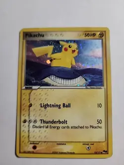 Pikachu 12/17 Pop Series 5 Holo FOIL ERROR Back - Check my shop for rare Pokemon - Image 1