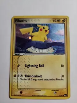 Pikachu 12/17 Pop Series 5 Holo FOIL ERROR Back - Check my shop for rare Pokemon - Image 2