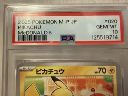 PSA 10 Pikachu 020/M-P Sequential Set McDonald's Happy Set Promo Pokemon Card - Image 5