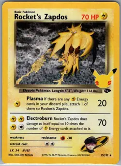 Rocket's Zapdos 15/132 Celebrations: Classic Collection - Pokemon Card - NM - Image 1