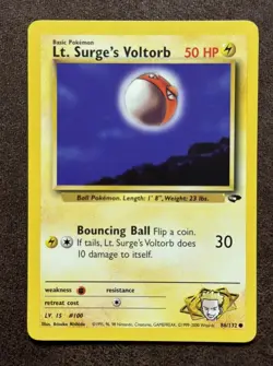 🔥 Lt. Surge's Voltorb 86/132 Gym Challenge - MINT WoTC Vintage Pokemon Card - Image 1