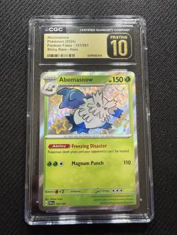 CGC Pristine 10 Abomasnow 101/091 Sv: Paldean Fates Shiny Holo Rare Pokemon TCG - Image 1