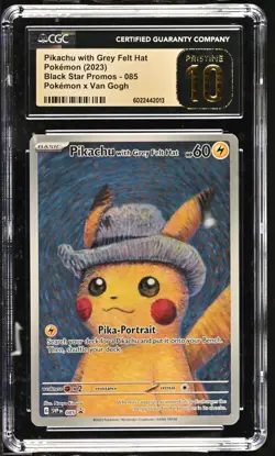 2023 POKEMON SVP EN-SV PROMO #085 PIKACHU WITH GREY FELT HAT CGC PRISTINE 10 - Image 1