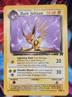 Vintage Dark Jolteon - 38/82 - Team Rocket - Pokemon WOTC NM Unlimited - Image 1