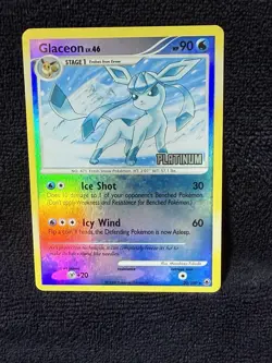 2008 Pokemon Glaceon Reverse Holo Rare Platinum- Burger King Promo- 20/100 TCG - Image 1