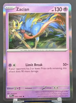 Pokemon Zacian #045/094 English Phantasmal Flames Holo Rare - Image 1