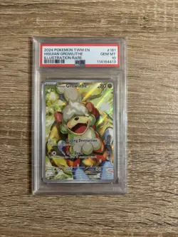 2024 POKEMON TWM EN-TWILIGHT MASQUERADE #181 HISUIAN GROWLITHE PSA 10 - Image 1
