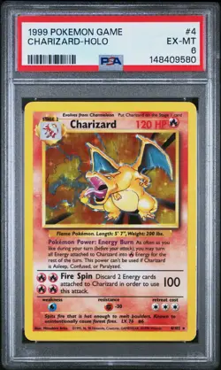 1999 POKEMON GAME #4 CHARIZARD-HOLO PSA 6 - Image 1
