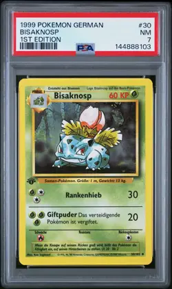 1999 Pokemon GERMAN 1st Edition Base Set Bisaknosp 30/102 - PSA 7 - Image 1