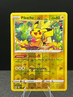 Pikachu 052/196 - Reverse Holo - Lost Origin - Pokemon TCG NM - A5 - Image 1