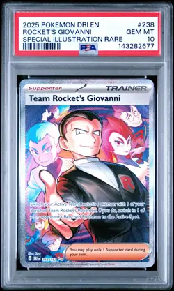 2025 Pokemon DRI EN TEAM ROCKET'S GIOVANNI SIR 238/182 PSA 10 - Image 1