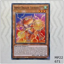 Armed Dragon Thunder LV3 - MP22-EN004 - Common 1st Edition Yugioh - Image 1