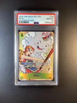 One Piece Zeus (Alternate Art) OP11-106 PSA 10 English - Image 1