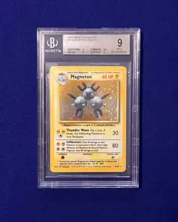 Beckett 9 Magneton Holo #9 Base Set Unlimited 1999 Pokemon MINT - Image 1