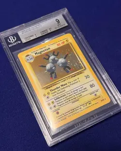 Beckett 9 Magneton Holo #9 Base Set Unlimited 1999 Pokemon MINT - Image 2