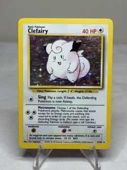 Pokemon TCG Base Set Clefairy Holo Card 5/102 - Image 1