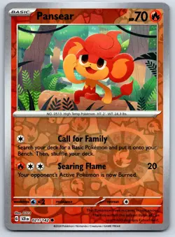 Pansear - Reverse Holo - Stellar Crown SCR 021/142 Pokemon Card - Image 1