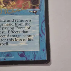 Force of Will MTG Alliances Signed Terese Nielsen Gold Auto Blue Counterspell - Image 3