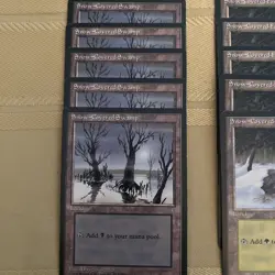 ice age snow covered Mint mtg 5 of Each Island Mountain Swamp Plains Forest 1995 - Image 2