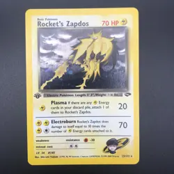 Pokemon Rocket's Zapdos 1st Edition Holo Gym Heroes 15/132 WOTC Vintage 2000 - Image 1