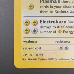 Pokemon Rocket's Zapdos 1st Edition Holo Gym Heroes 15/132 WOTC Vintage 2000 - Image 5