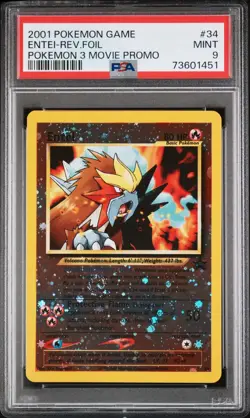 2001 Pokemon Entei black star promo psa 9 - Image 1