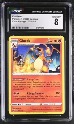 PSA CGG 8 Charizard Glurak 025/185 Pokemon TCG 2020 Sword & Shield - Image 1
