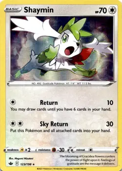 SHAYMIN 123/198 HOLO R CHILLING REIGN POKEMON HOLO MP - Image 1
