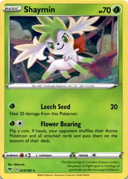 SHAYMIN 015/185 COSMO HOLO R VIVID VOLTAGE POKEMON HOLO MP - Image 1