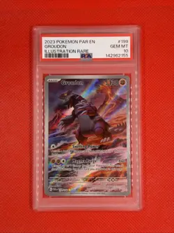 Pokemon Groudon 199/182 Paradox Rift Illustration Rare Holo PSA 10 - Image 1