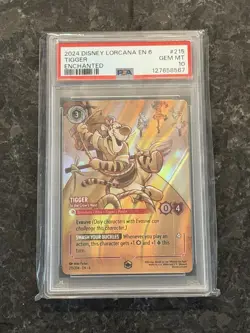 2024 DISNEY LORCANA EN 6-AZURITE SEA ENCHANTED #215 TIGGER PSA 10 - Image 1