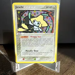 Pokemon TCG Jirachi EX Deoxys Holo SWIRL HP Card 9/107 See Pictures!! - Image 1