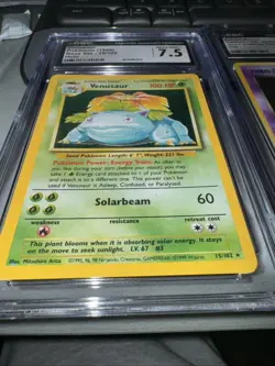 CGC 7.5 Venusaur 1999 Base Set 15/102 Holo Pokemon Card - Image 3