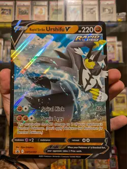 Pokemon Card 2021 URSHIFU V Jumbo Holofoil Oversized Black Star Promo SWSH107 - Image 1