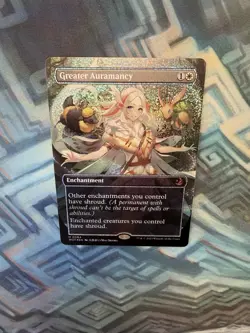 Confetti Foil Greater Auramancy Anime Borderless NM Unplayed Wilds of Eldraine - Image 3