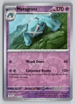 METAGROSS 063/159 RARE JOURNEY TOGETHER POKEMON REVERSE HOLO NM - Image 1