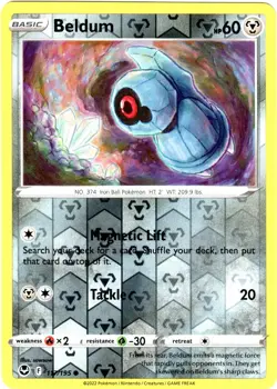 POKEMON BELDUM 117/195 COMUNE REVERSE HOLO TEMPESTA ARGENTATA INGLESE - Image 1