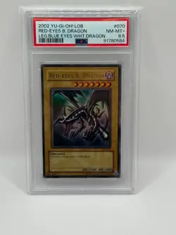 2002 YU-GI-OH! LEGEND OF BLUE EYES WHITE DRAGON RED-EYES B DRAGON PSA 8.5 NM-MT+ - Image 1